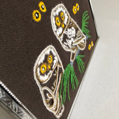 Vintage Owl Watch Crewel Embroidery Framed
