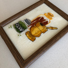 Vintage Spices Crewel Embroidery Framed