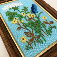 Queen Anne's Lace Crewel Embroidery Framed