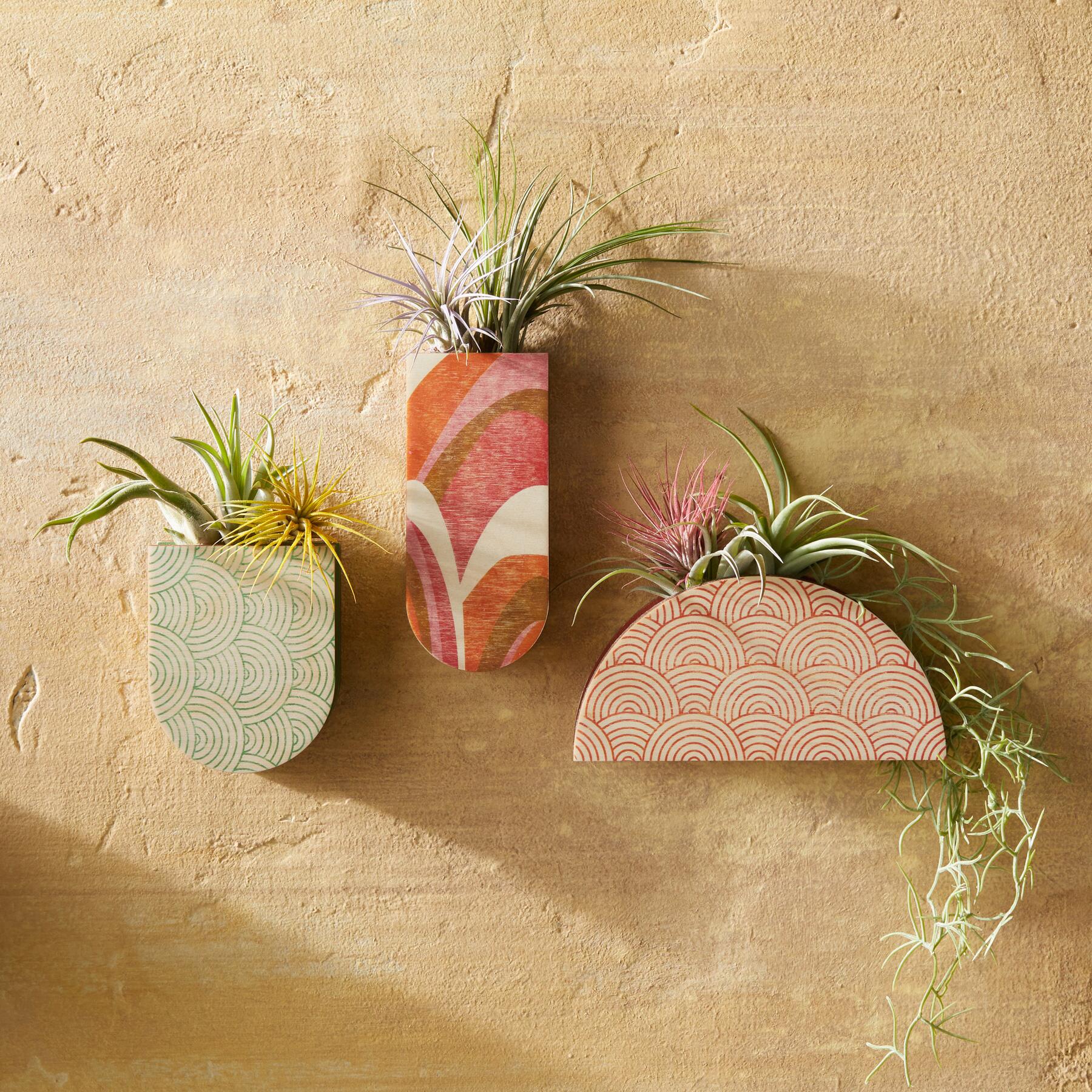 pocket hanging planter Abstract Skinny Pocket Wall Planter Vase – stacy wong