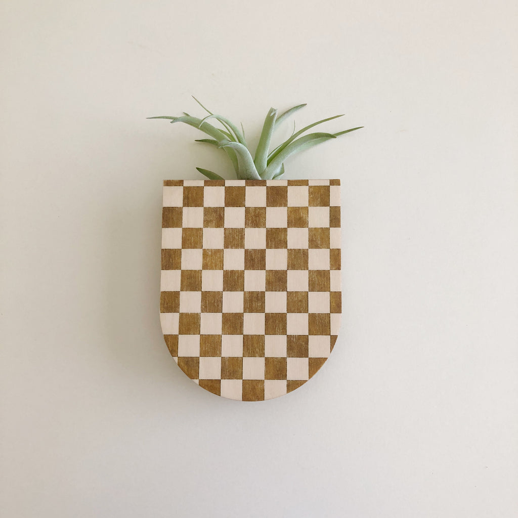 Checkered Pocket Wall Planter Vase