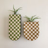 Checkered Skinny Pocket Wall Planter Vase