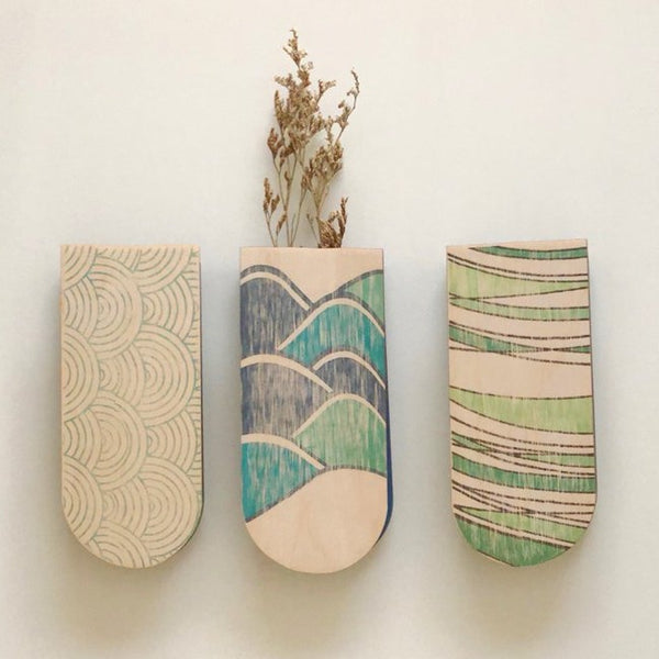 Riptide Skinny Pocket Wall Planter Vase stacy wong