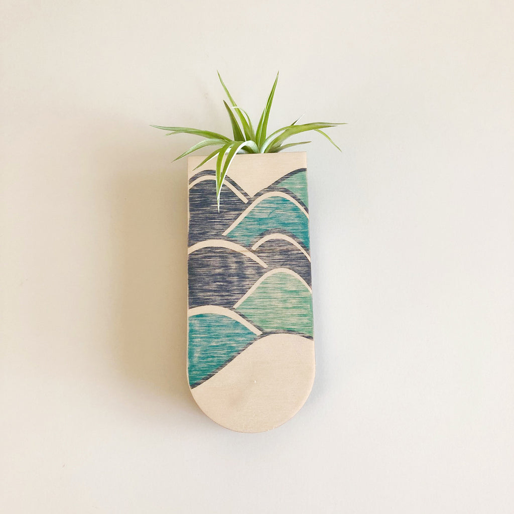Mod Waves Skinny Pocket Wall Planter Vase
