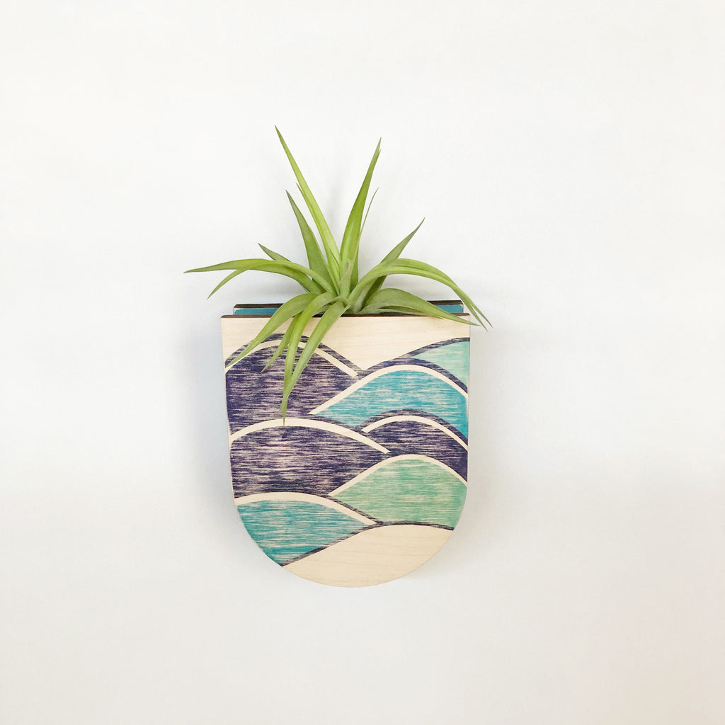 Mod Waves Pocket Wall Planter Vase